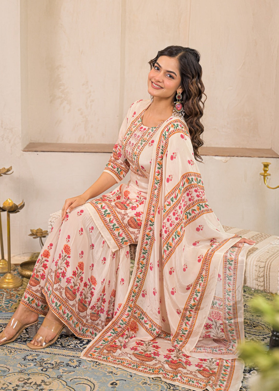 DUPATTA SET-Straight Pure Crape
