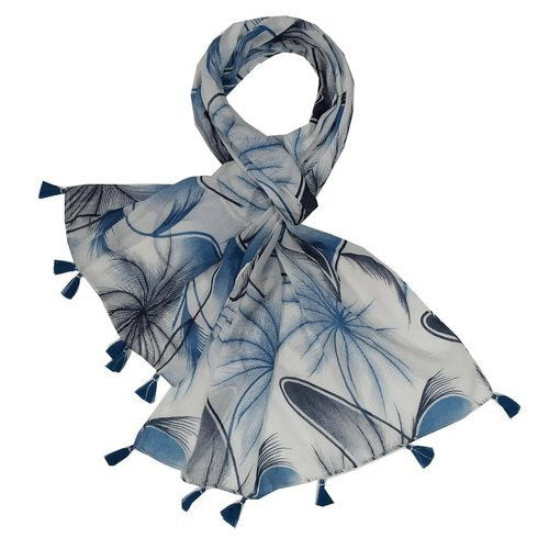 SCARF PRINTED COTTON WITH TESSLES RS