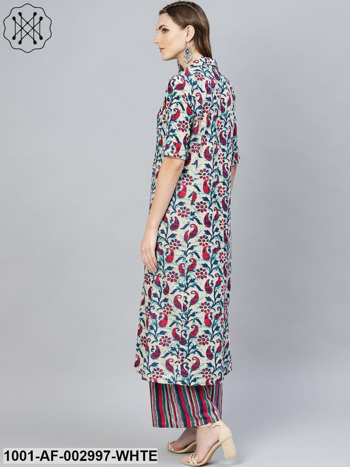 KURTA PANT - Multicolored Printed Kurta Set with Palazzo