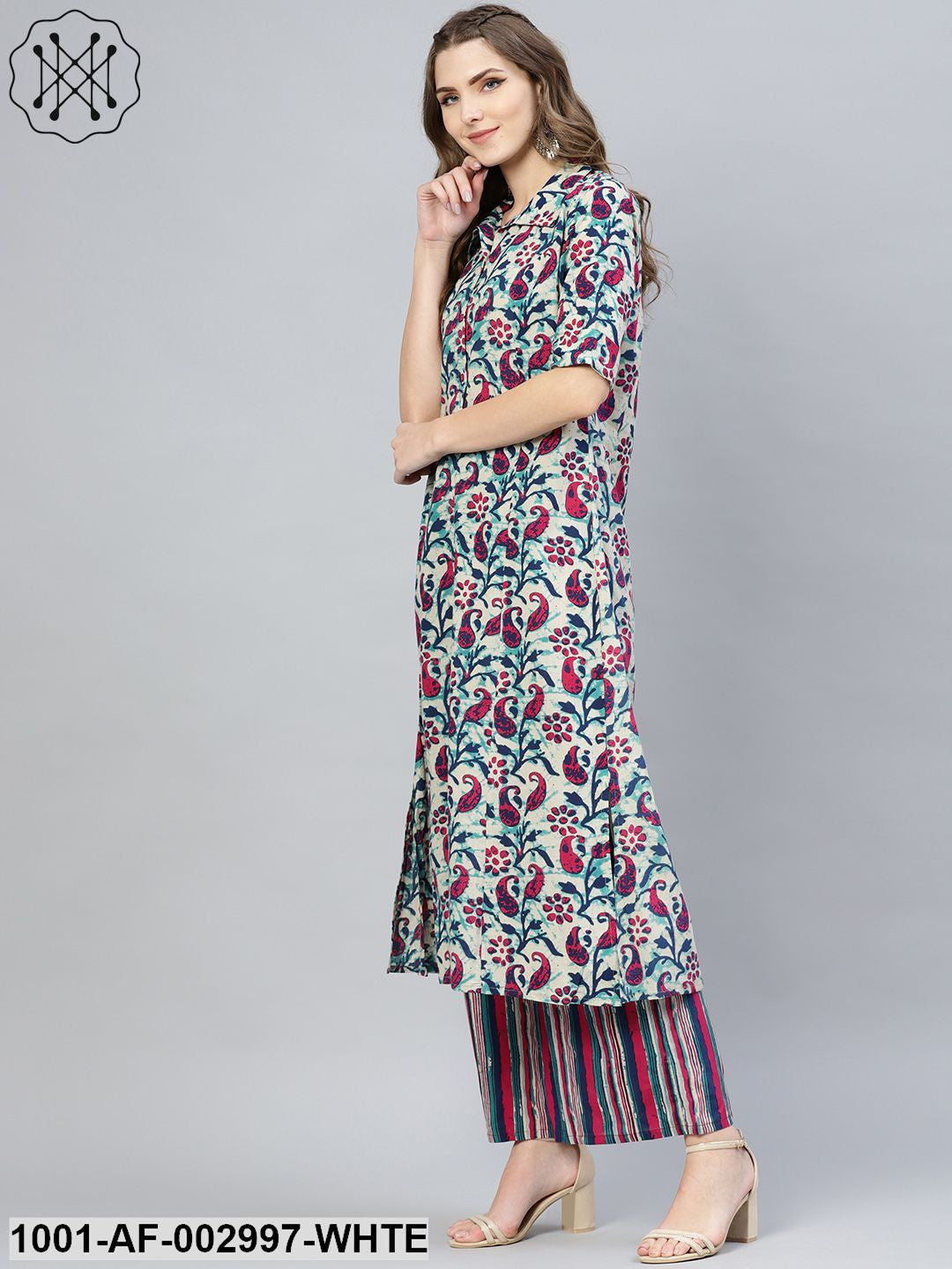 KURTA PANT - Multicolored Printed Kurta Set with Palazzo