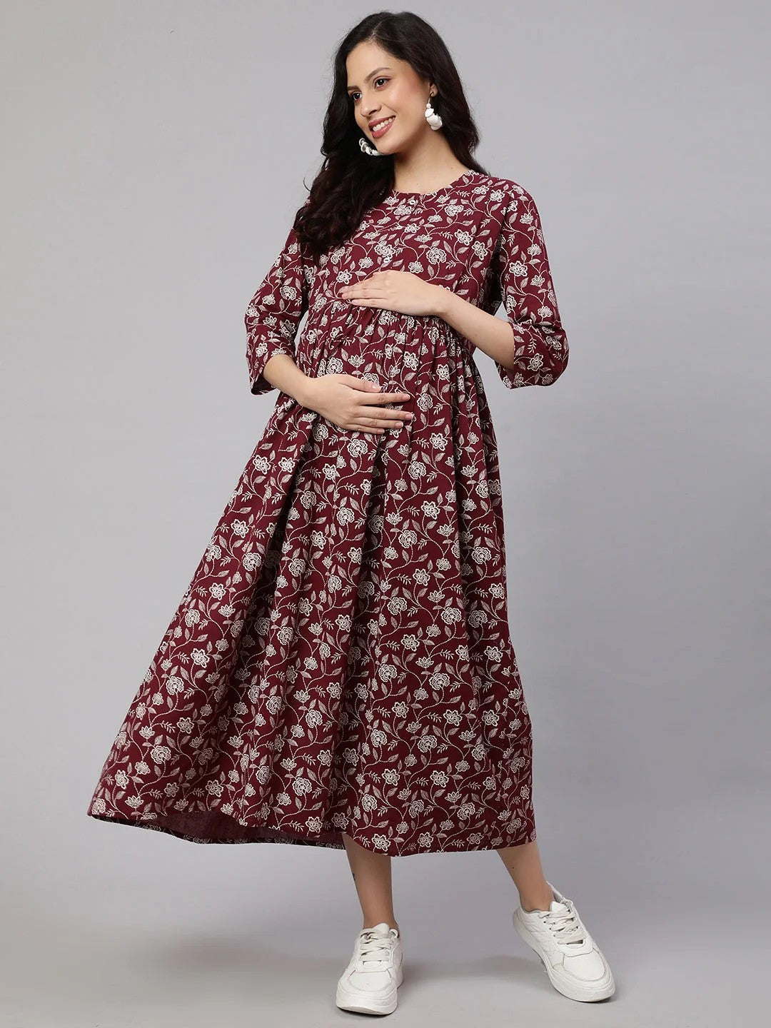 DRESS-Maternity Brdy Cotton Printed