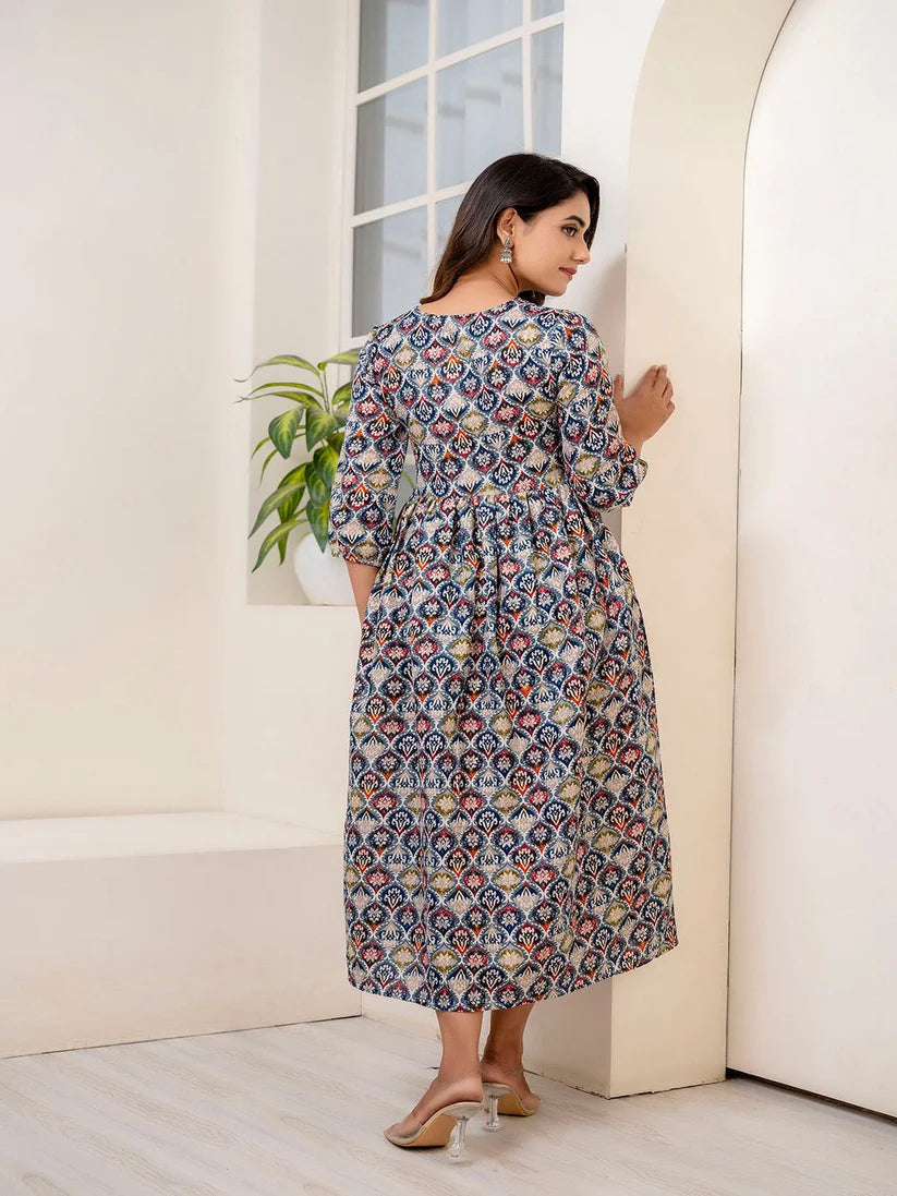 DRESS-Blended Multiethnic Printed Dress