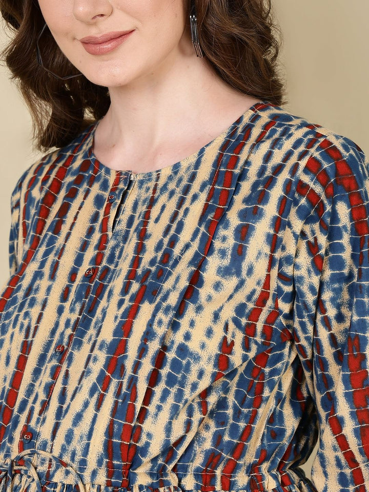 MATERNITY DRESS- Cotton Printed Flared