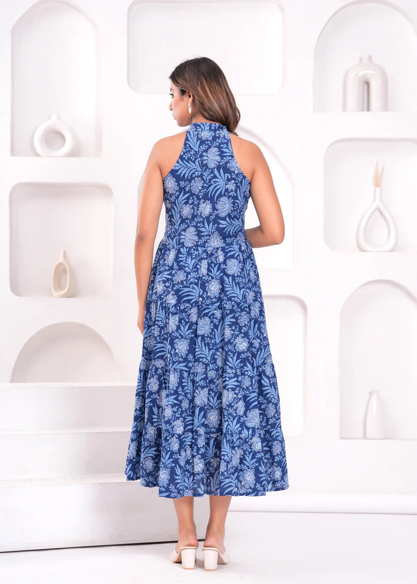 DRESS-Cotton Floral Printed