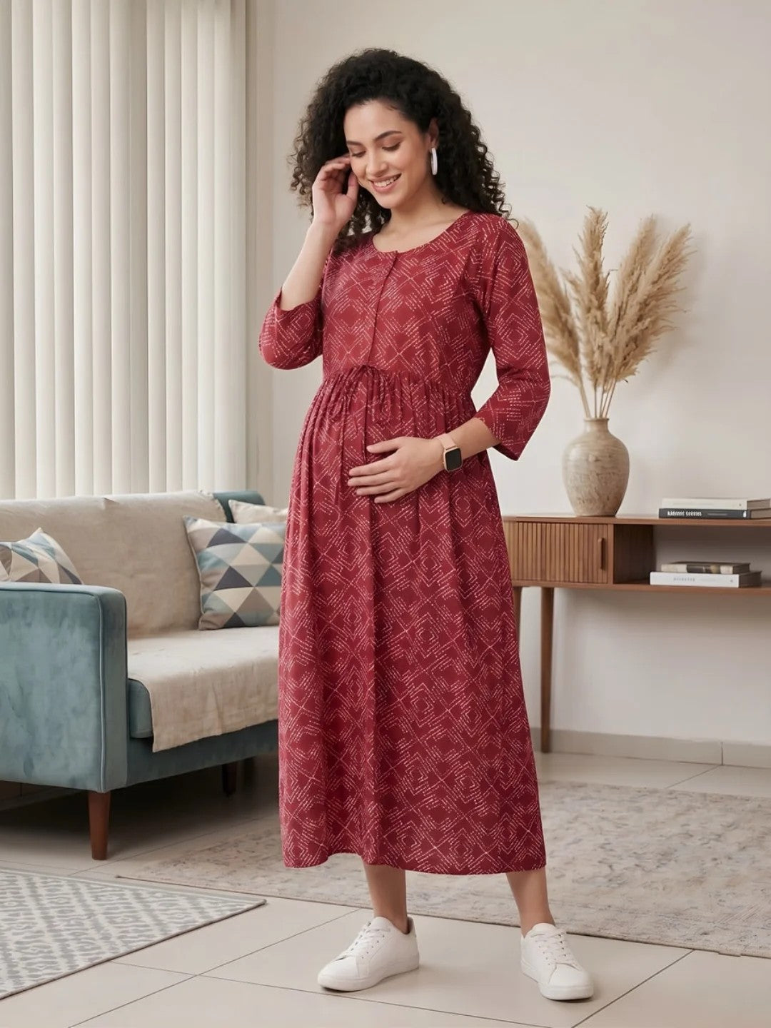 DRESS-Maternity Flared Cotton