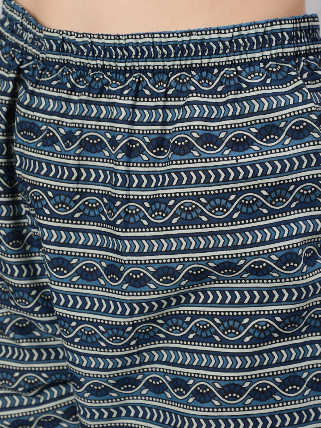 KURTA PANT - Blue Printed Straight Kurta with Trouser