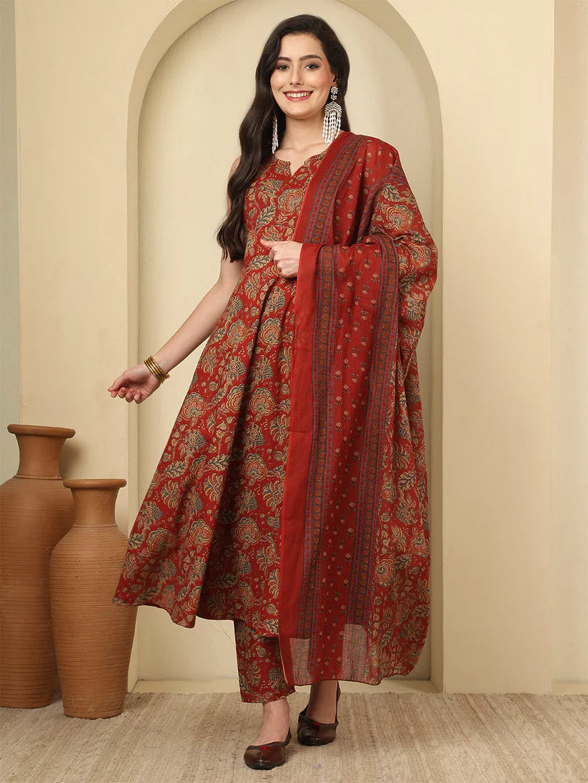 DUPATTA SET-Anarkali, Printed