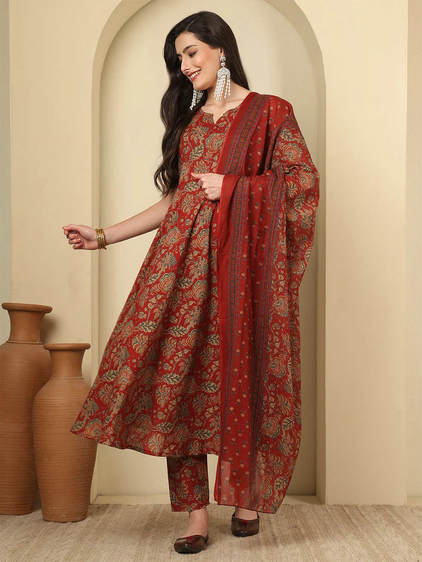 DUPATTA SET-Anarkali, Printed