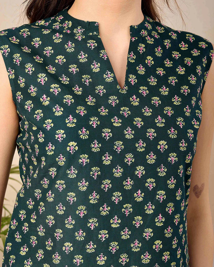 TOP-Cotton Printed Straight