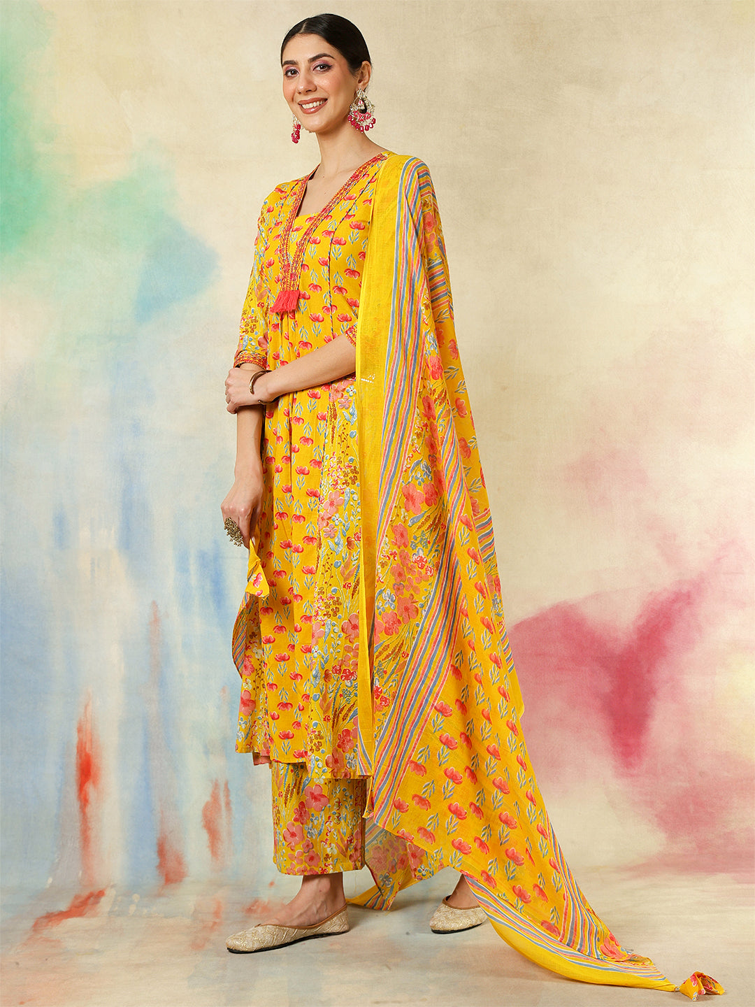 DUPATTA SET-A Line Pure Cotton