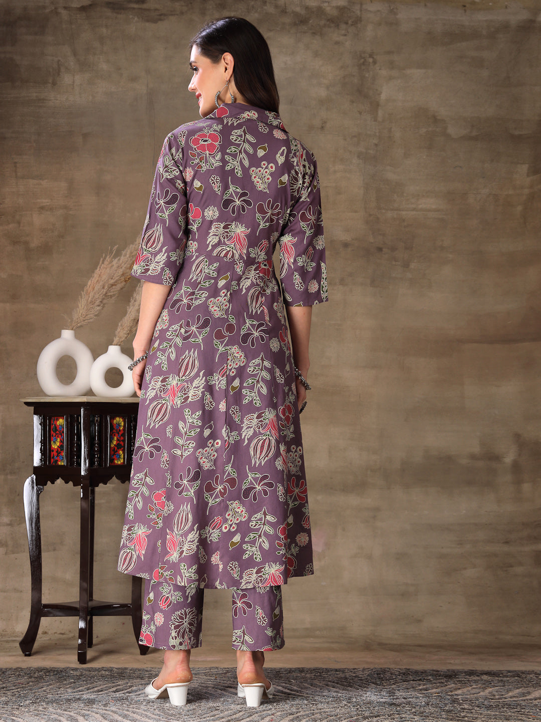 CO-ORDS-Mauve, Rayon Floral Printed