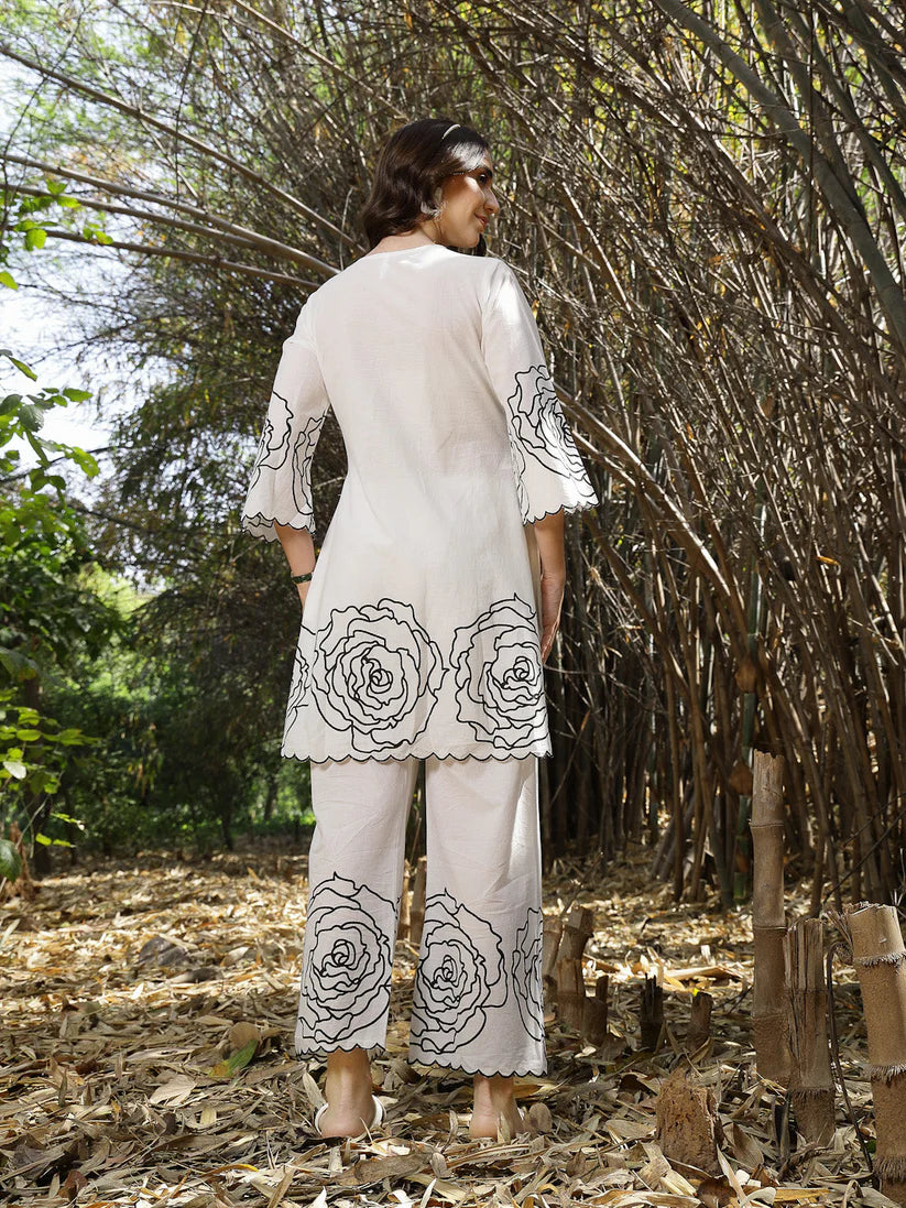 CO-ORD SET-White Cotton,