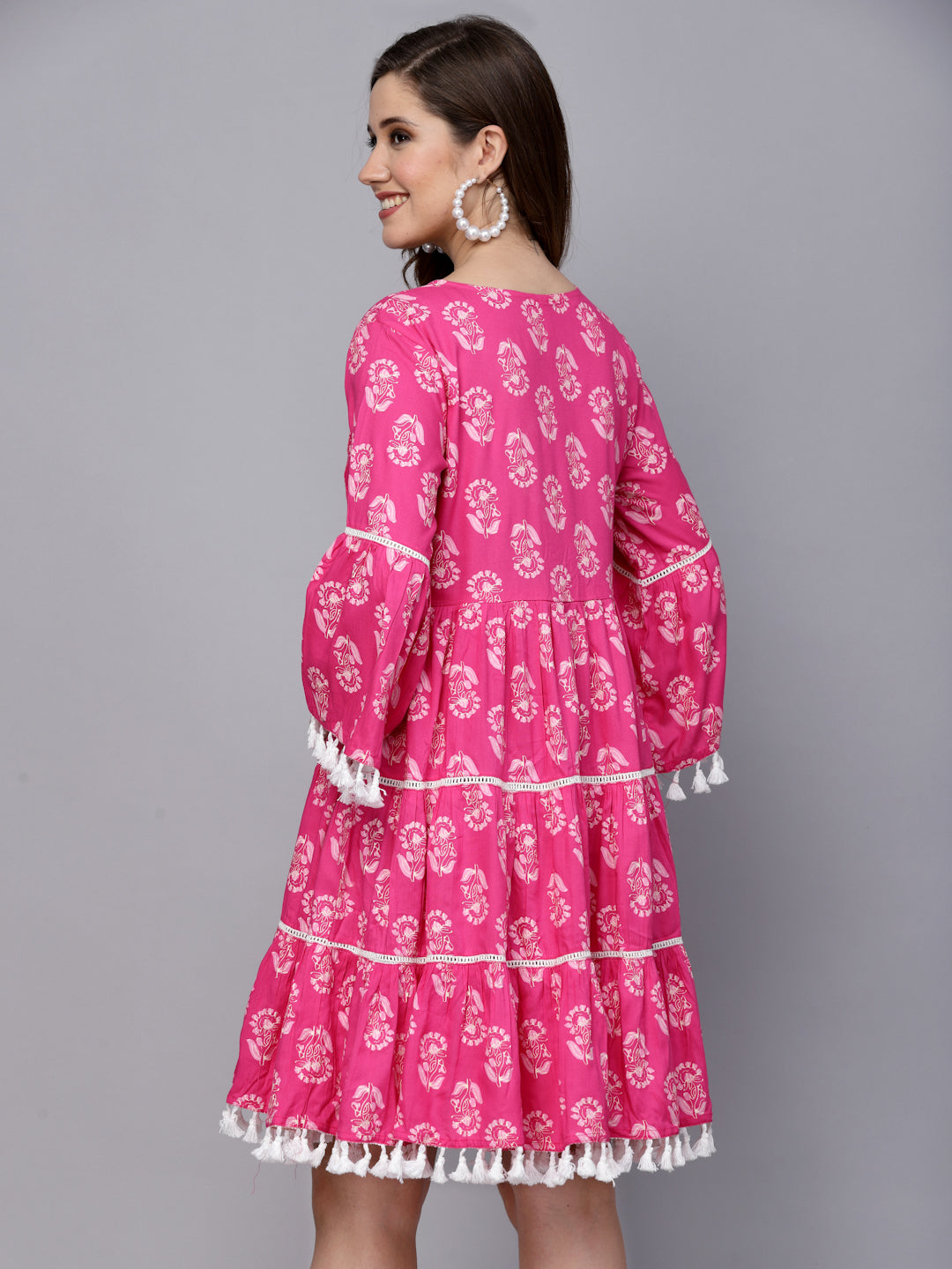 TUNIC-Floral Printed Rayon Flared