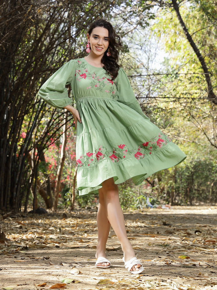 TUNIC-Cotton Embroidered Solid