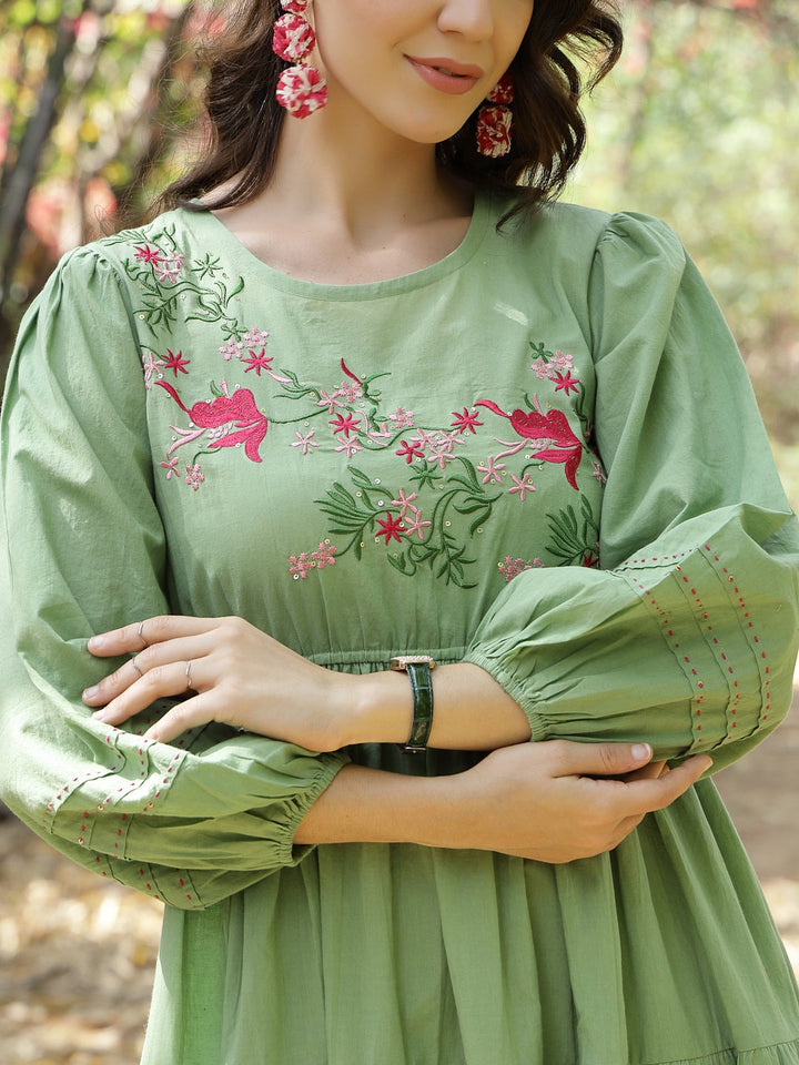 TUNIC-Cotton Embroidered Solid