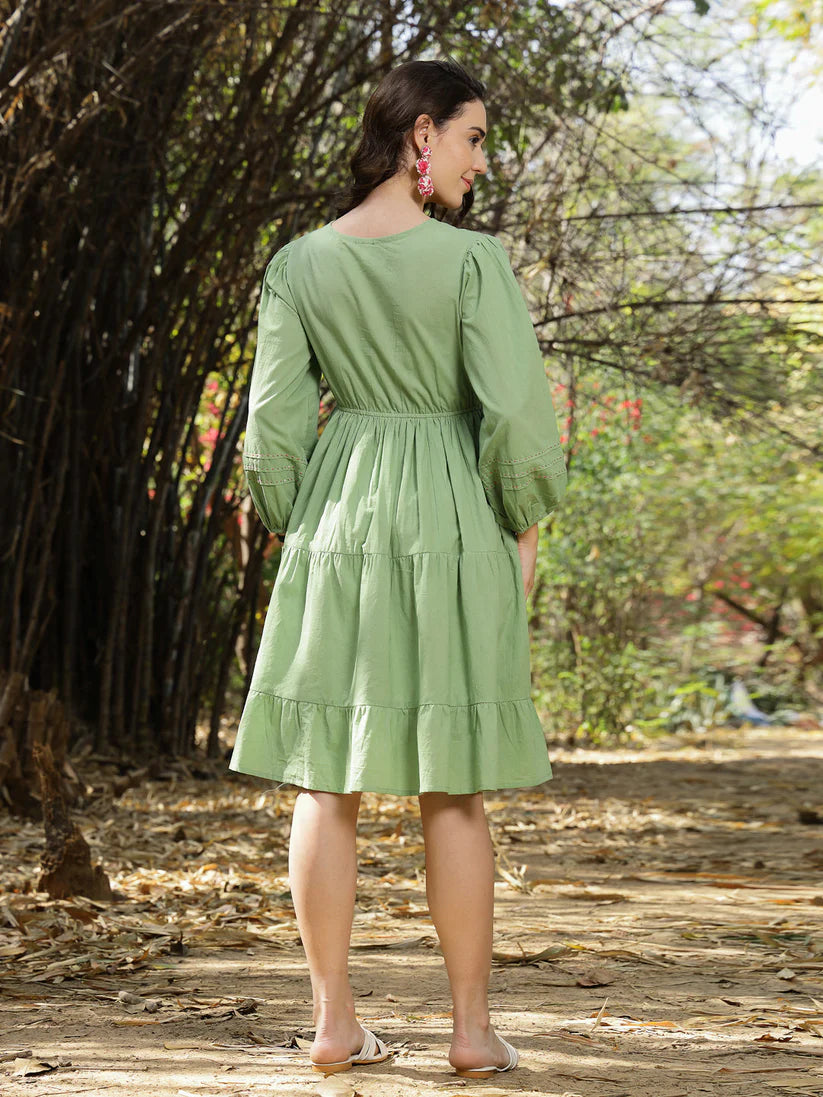 TUNIC-Cotton Embroidered Solid