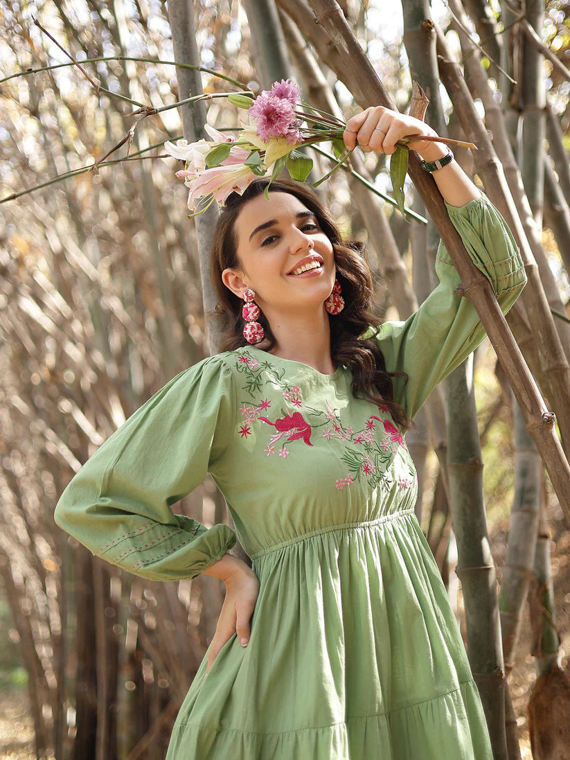 TUNIC-Cotton Embroidered Solid