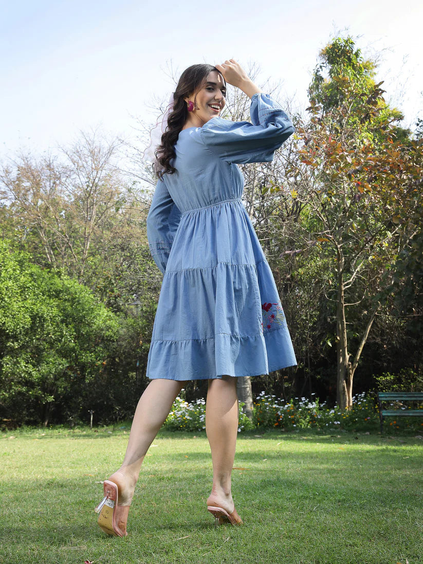 TUNIC-Cotton Embroidered Solid
