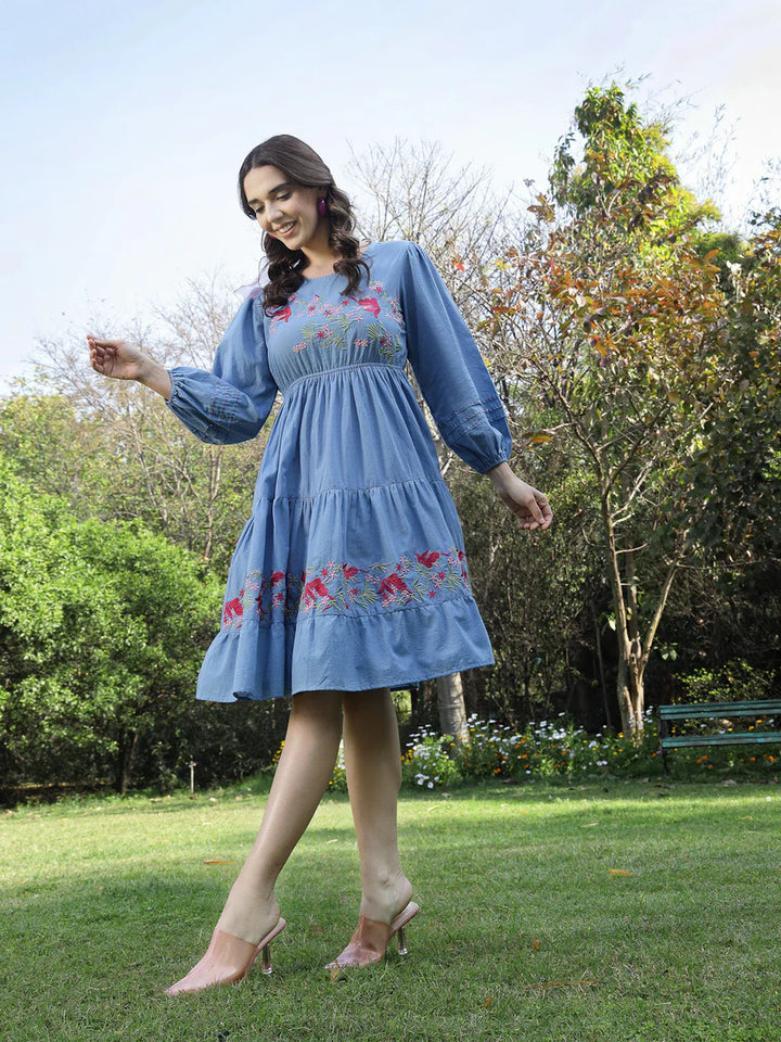 TUNIC-Cotton Embroidered Solid