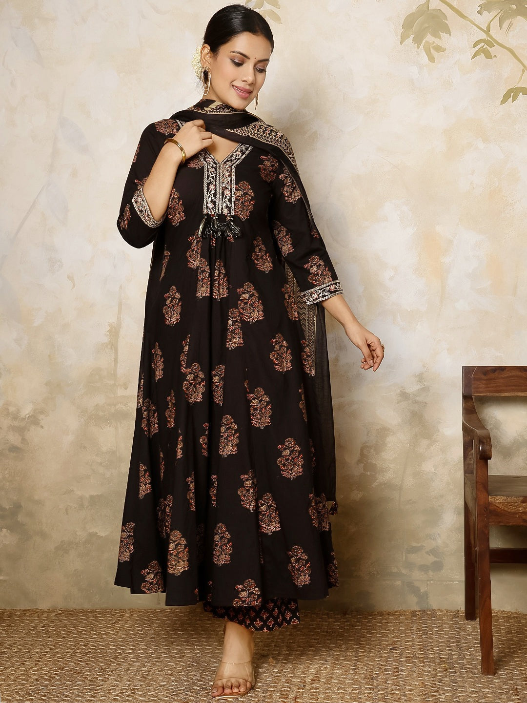 DUPATTA SET-Cotton Calf Length