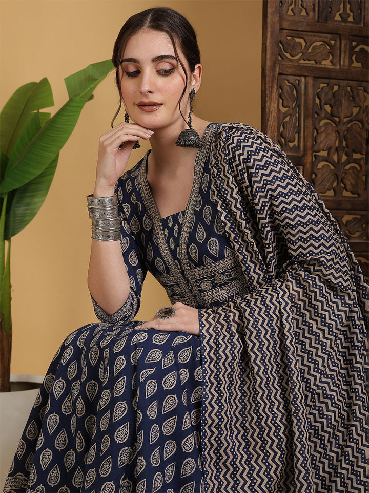 DUPATTA SET-Flared Pure Cotton