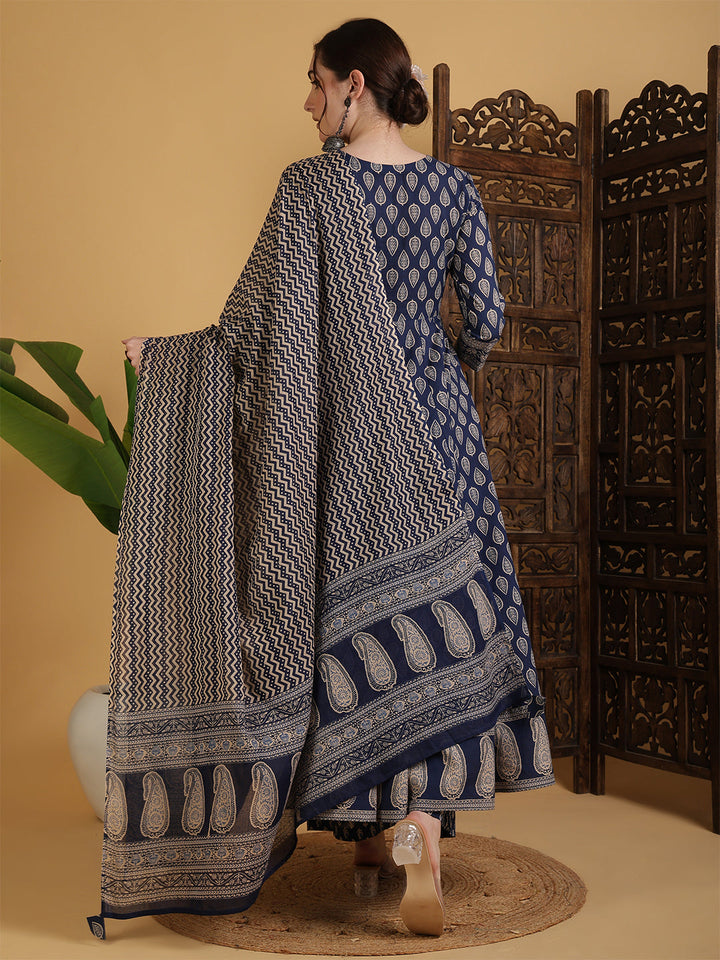 DUPATTA SET-Flared Pure Cotton