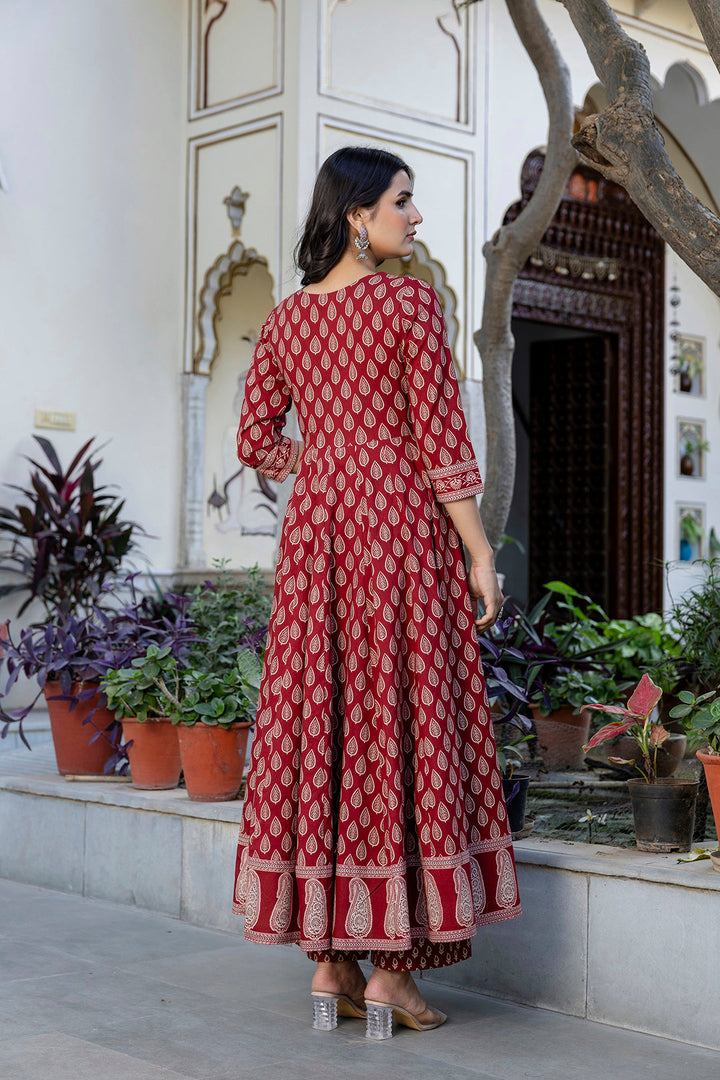 DUPATTA SET-Flared Pure Cotton