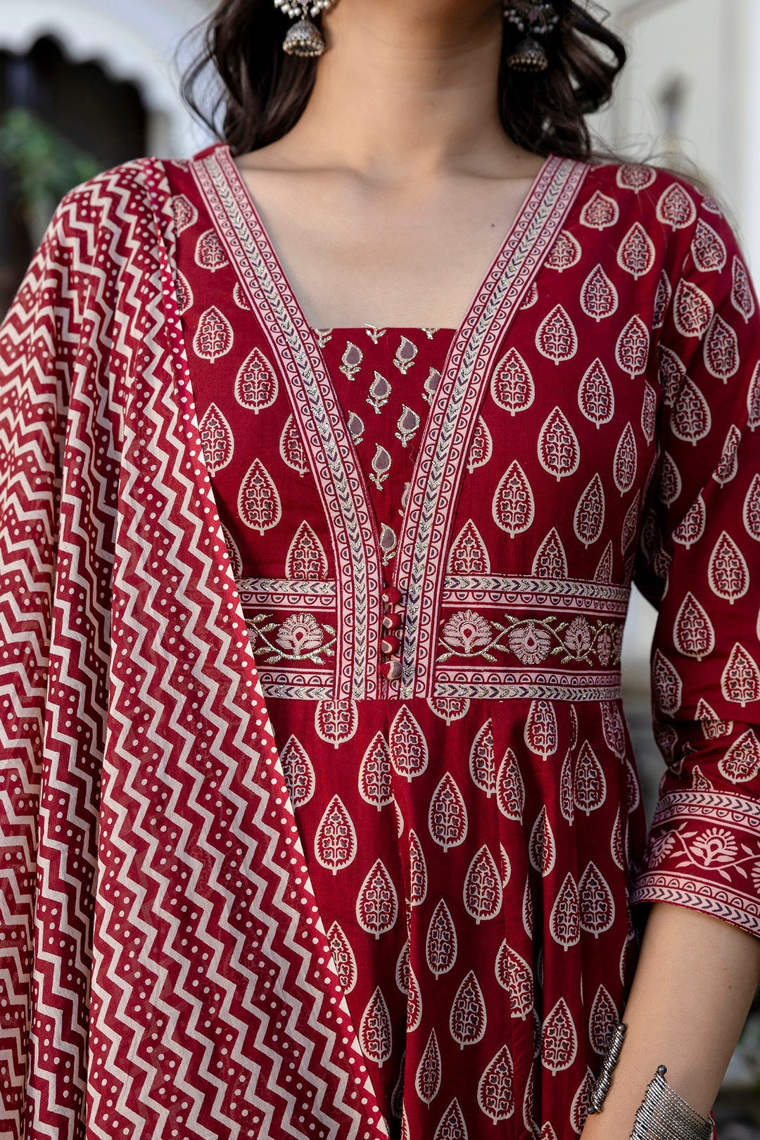 DUPATTA SET-Flared Pure Cotton