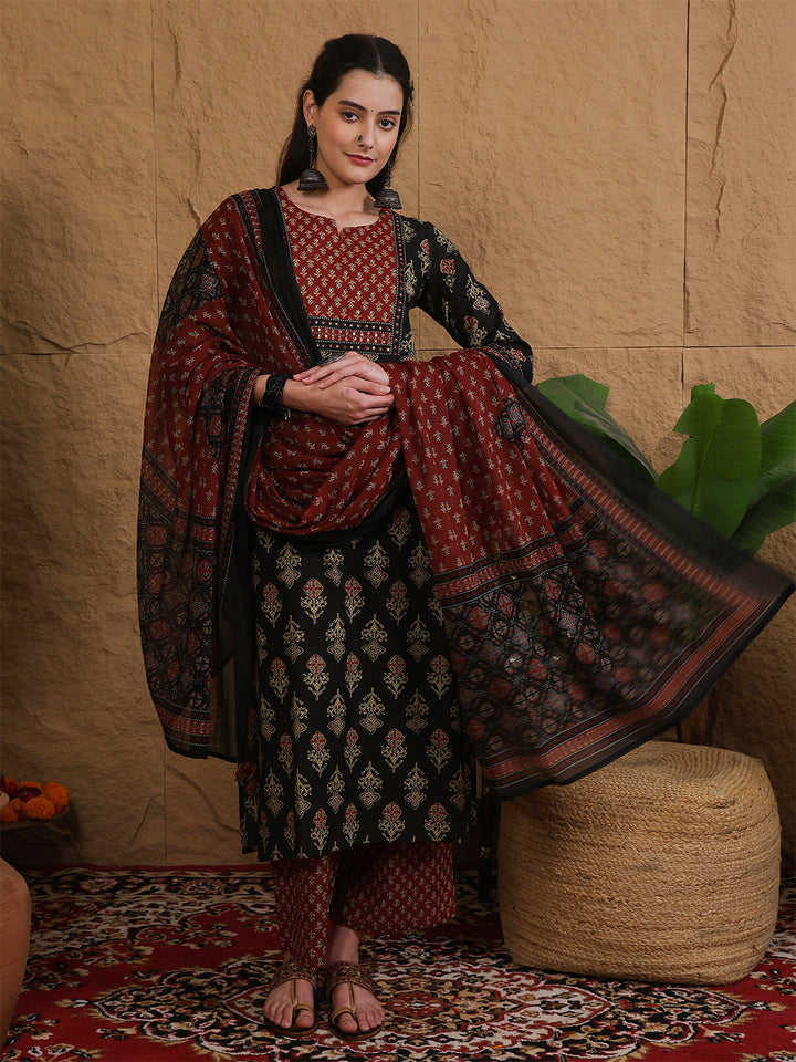 DUPATTA SETS-Straight Cotton
