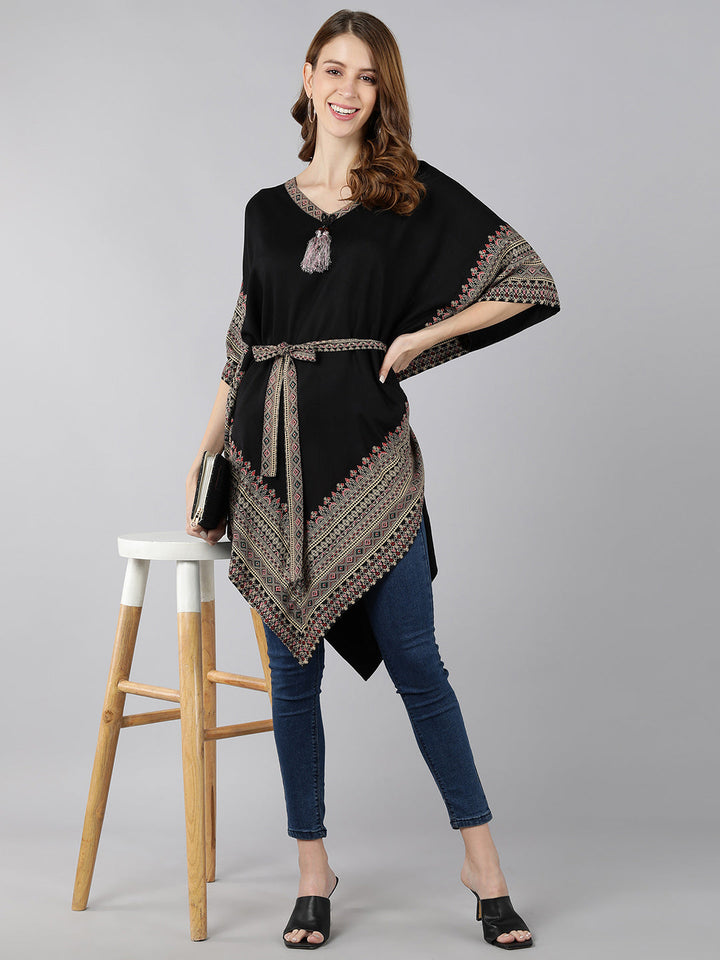 TOP - BLACK, RAYON KAFTAN