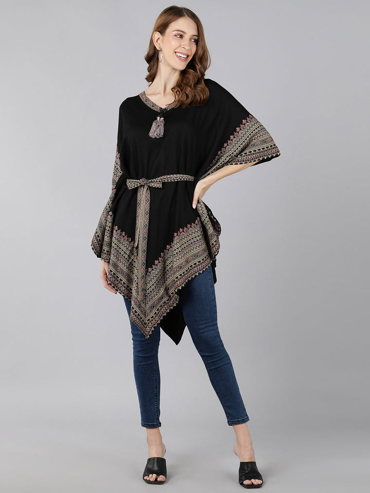 TOP - BLACK, RAYON KAFTAN