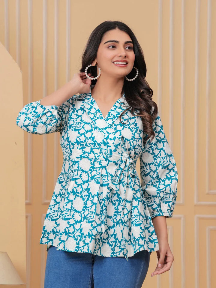 TOP-Cotton Floral Print