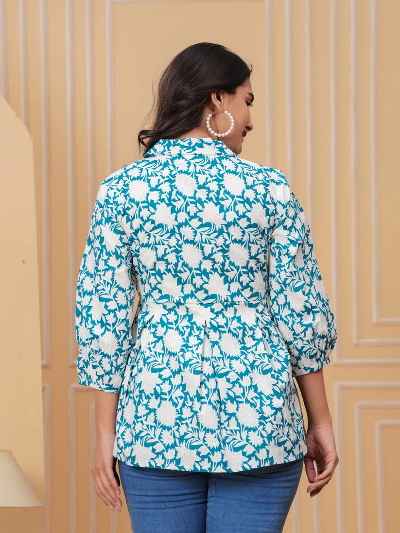 TOP-Cotton Floral Print