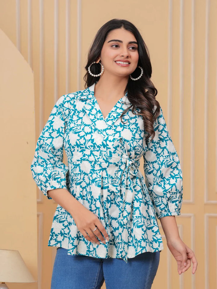 TOP-Cotton Floral Print