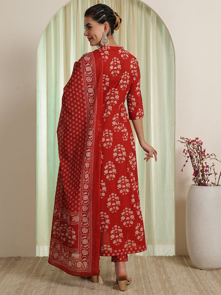 DUPATTA SETS - Flared Pure Cotton