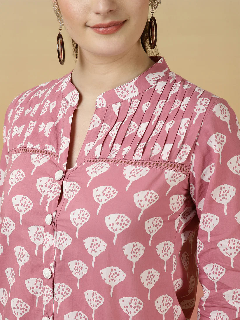 TOP-Floral Western Printed