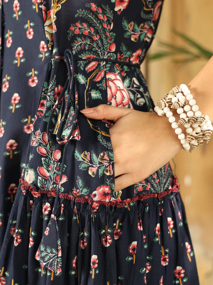 DRESS-Cotton Floral Printed