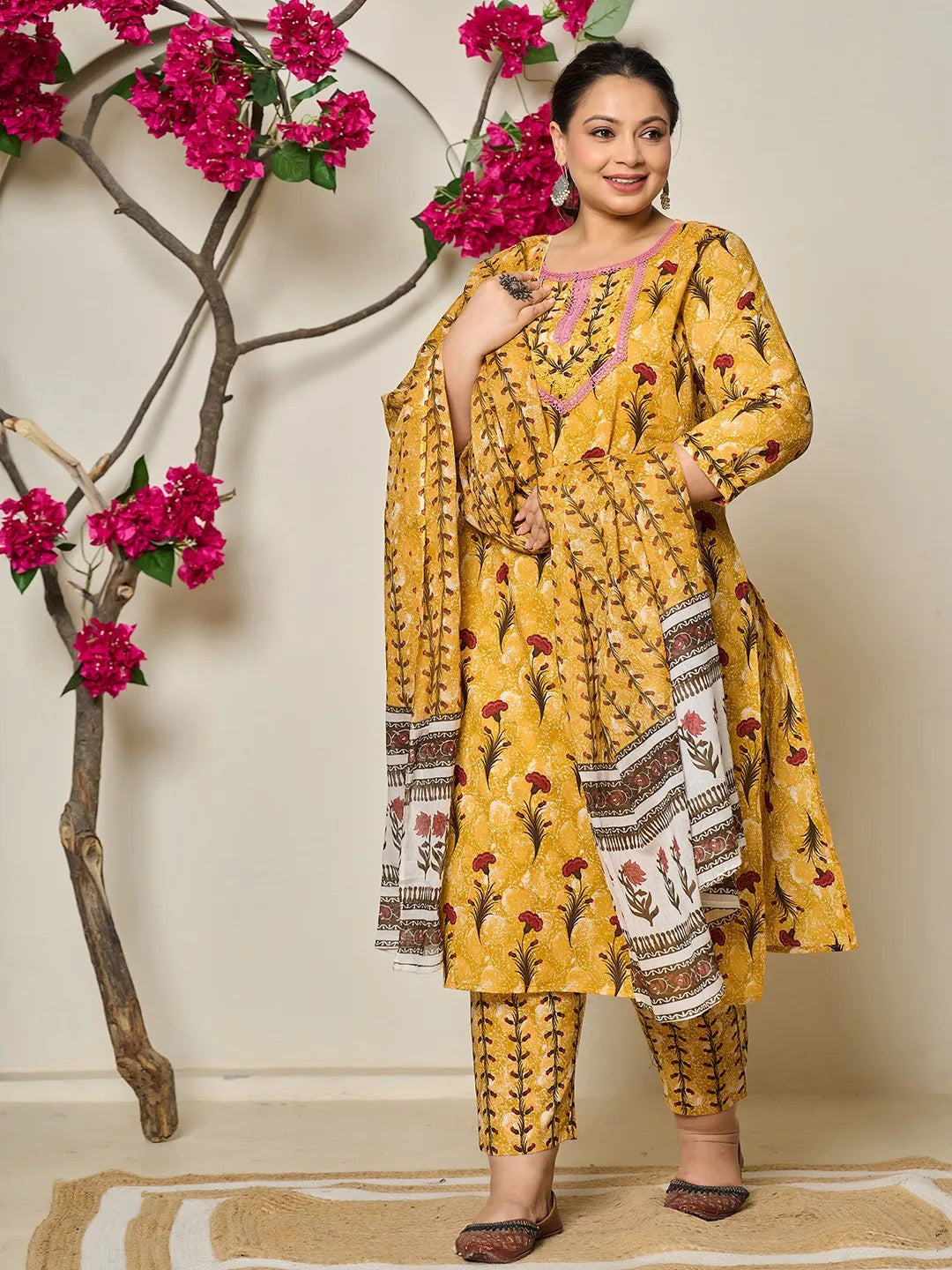 DUPATTA SET-Mstd Cotton Straight