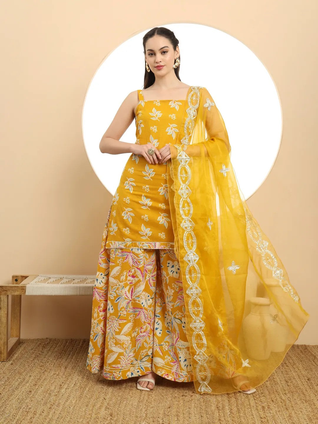 DUPATTA SET-Mstd Cotton Printed