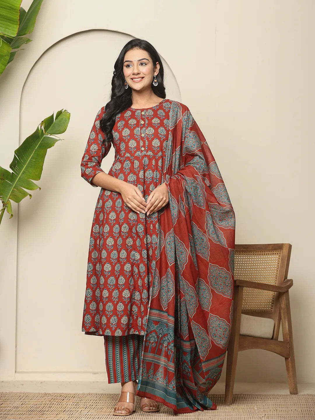 DUPATTA SET-Maternity Cotton Kurta Set with Dupatta