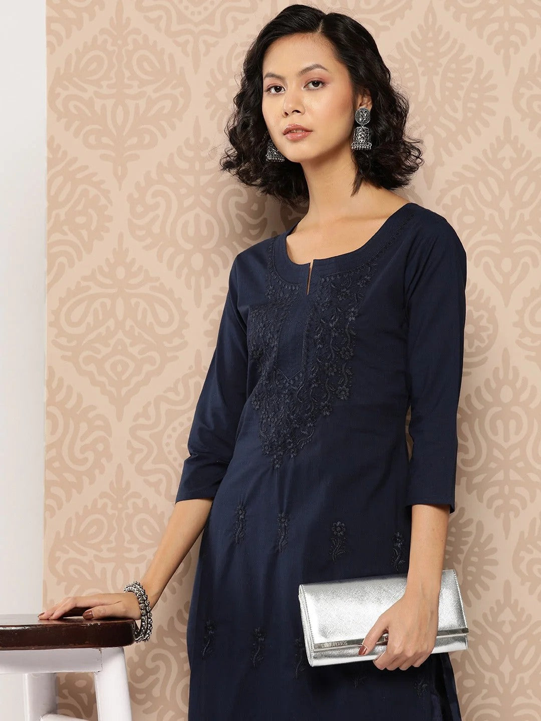 KURTA-Straight Chikankari Cotton