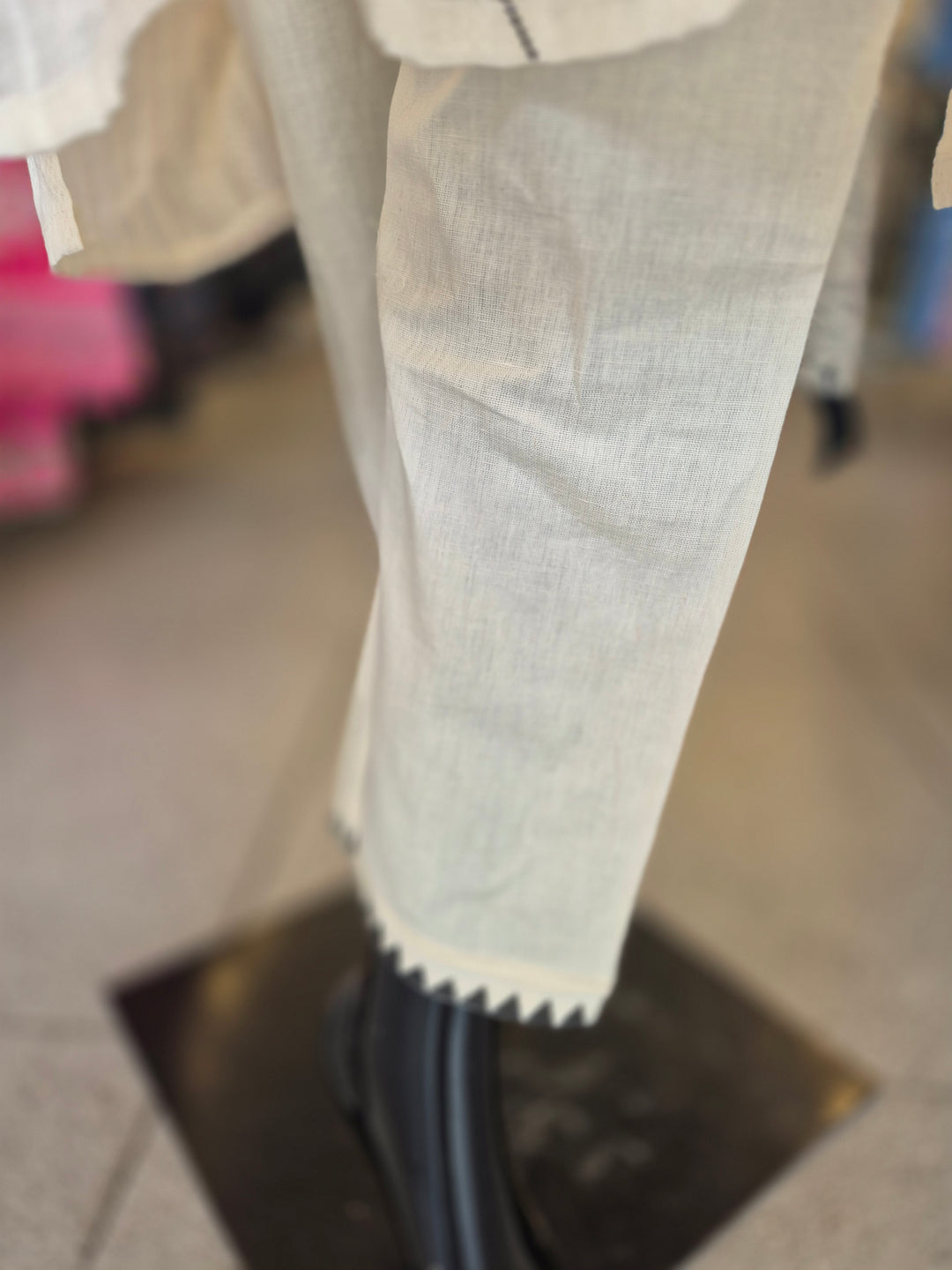 DUPATTA SET - Pure handloom cotton straight fit off white 102702