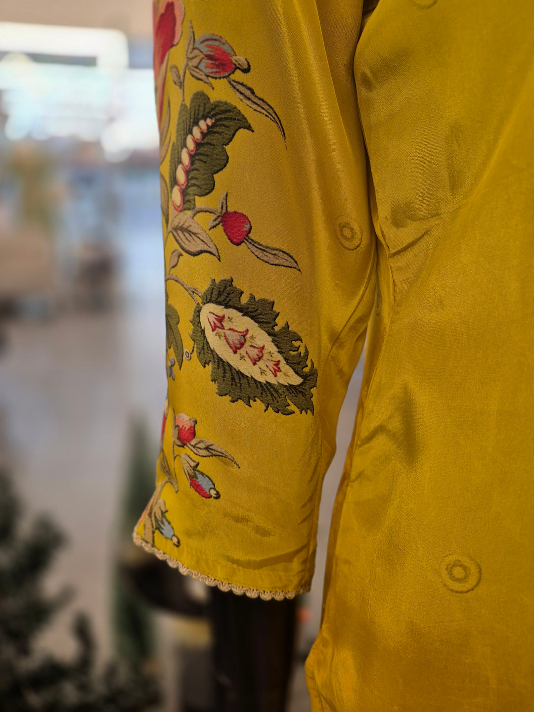 DUPATTA SET - Pure Chinon Straight fit Yellow color 102420