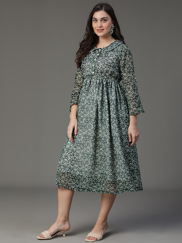 DRESS - GREEN FLORAL