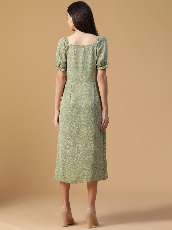 DRESS-Olive Summer cool Printed Dress