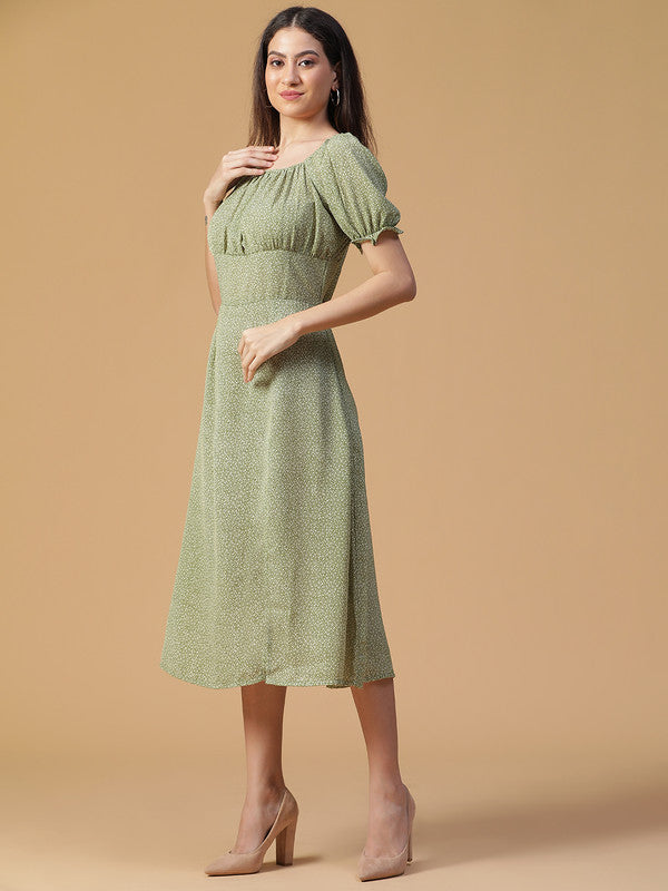 DRESS-Olive Summer cool Printed Dress