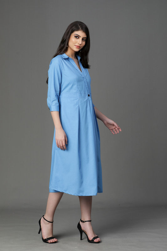 DRESS-Blue cotton
