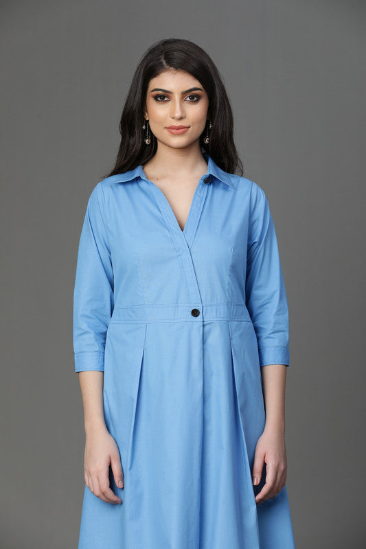 DRESS-Blue cotton
