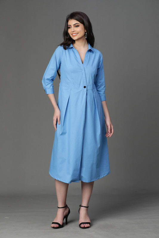 DRESS-Blue cotton
