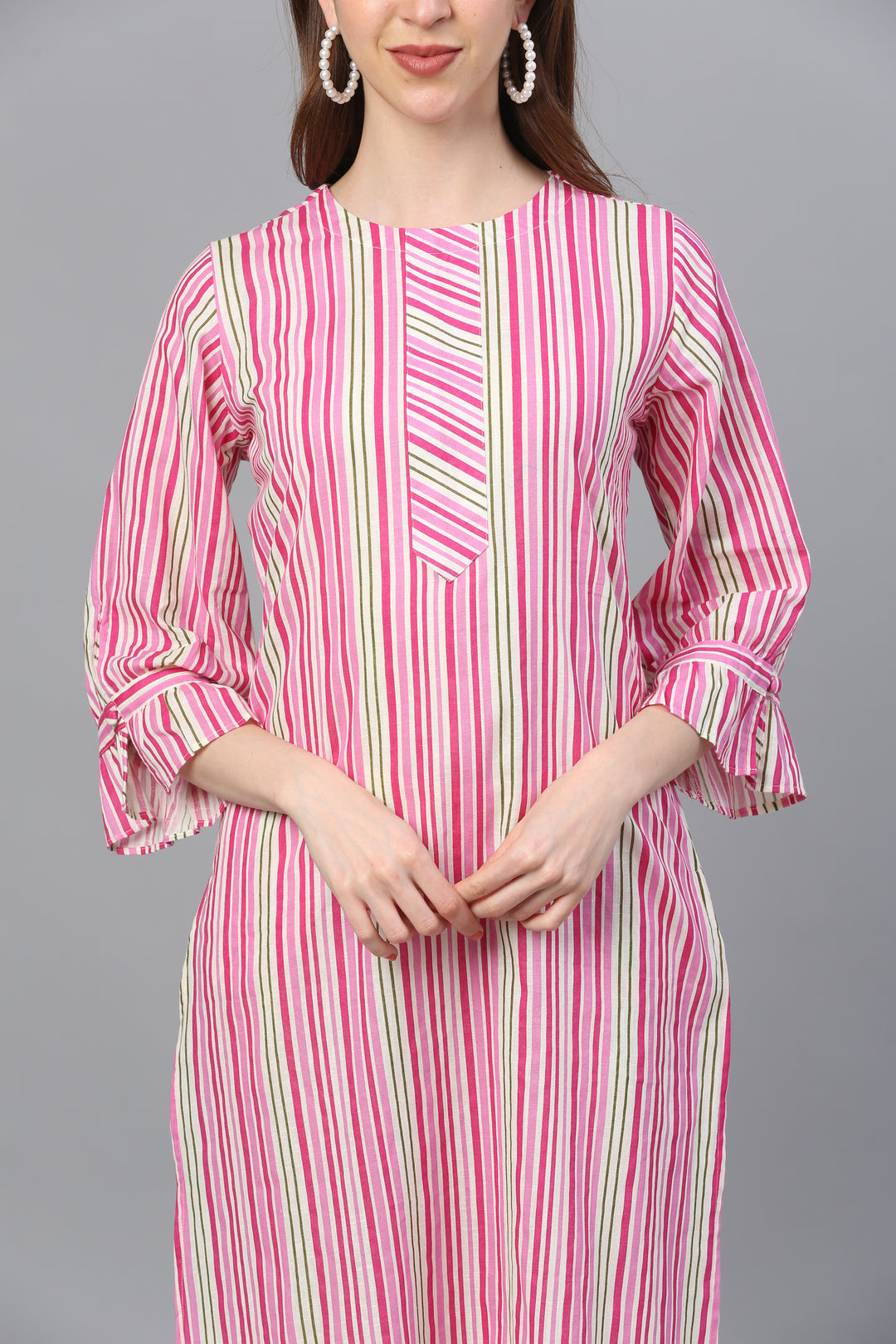 KURTA-CREAM COTTON STRIPE